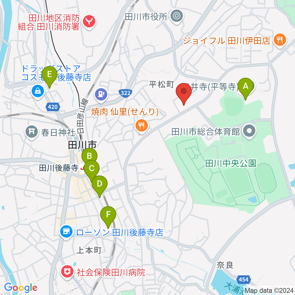 田川文化センター周辺の駐車場・コインパーキング一覧地図