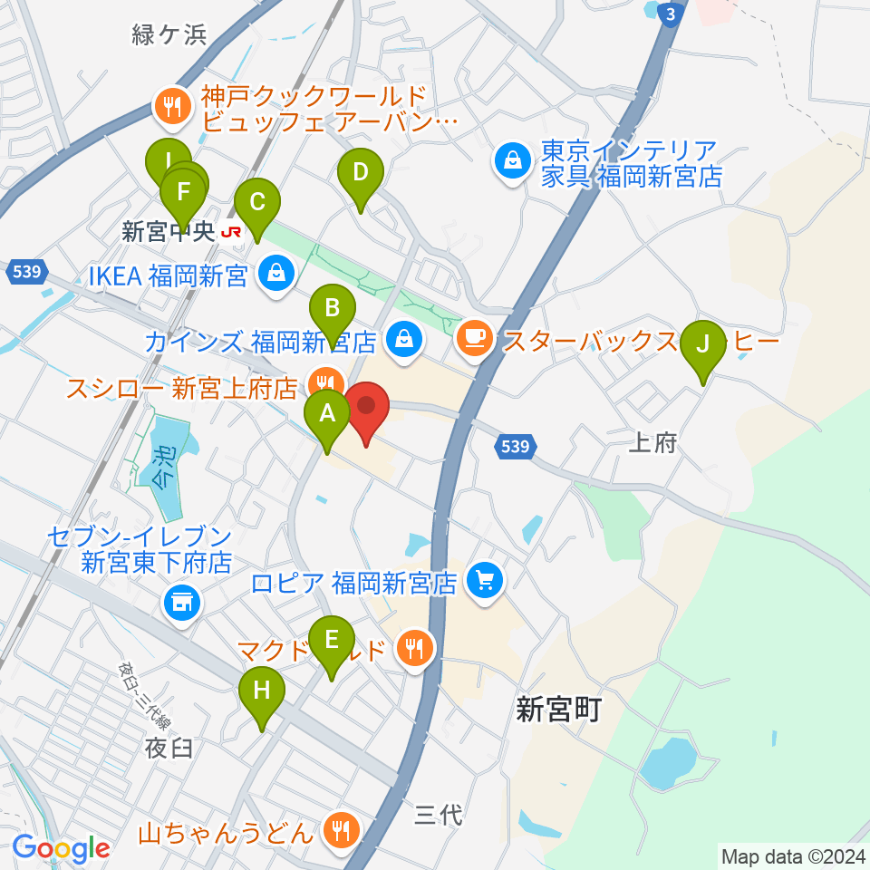 そぴあしんぐう周辺の駐車場・コインパーキング一覧地図