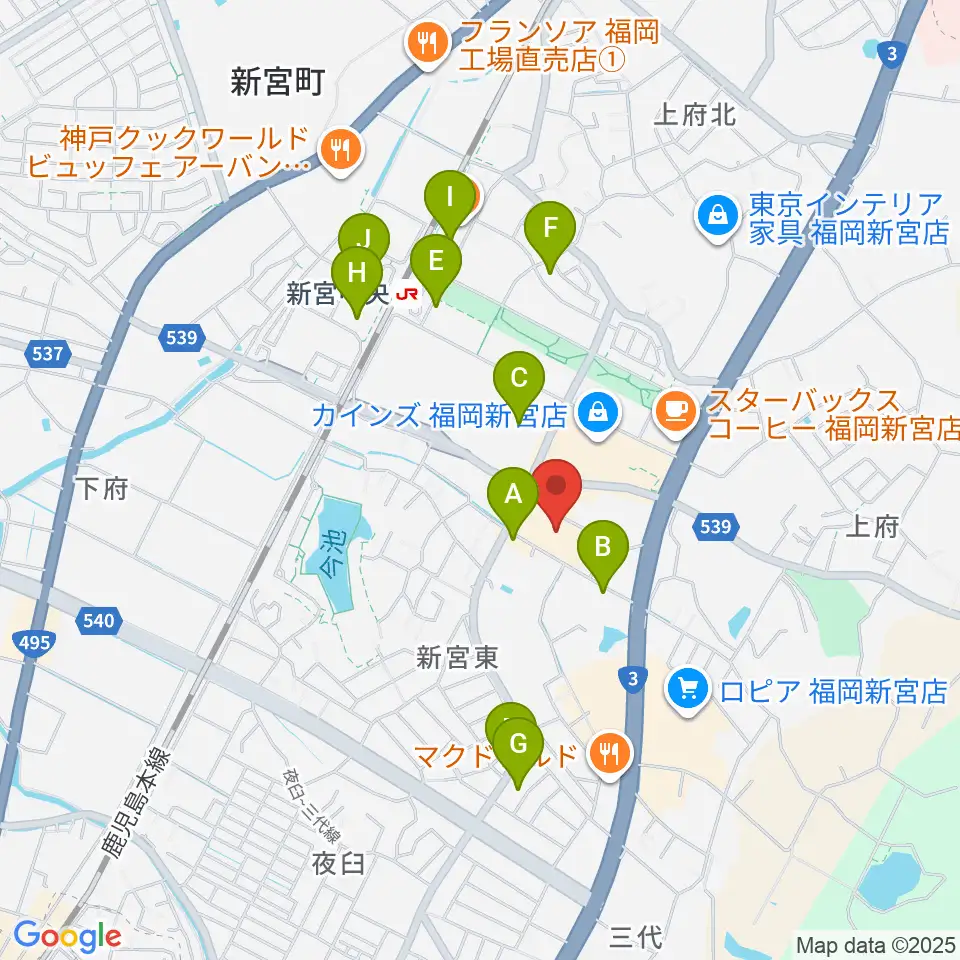 そぴあしんぐう周辺の駐車場・コインパーキング一覧地図