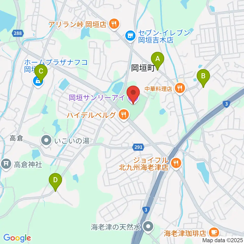 岡垣サンリーアイ周辺の駐車場・コインパーキング一覧地図