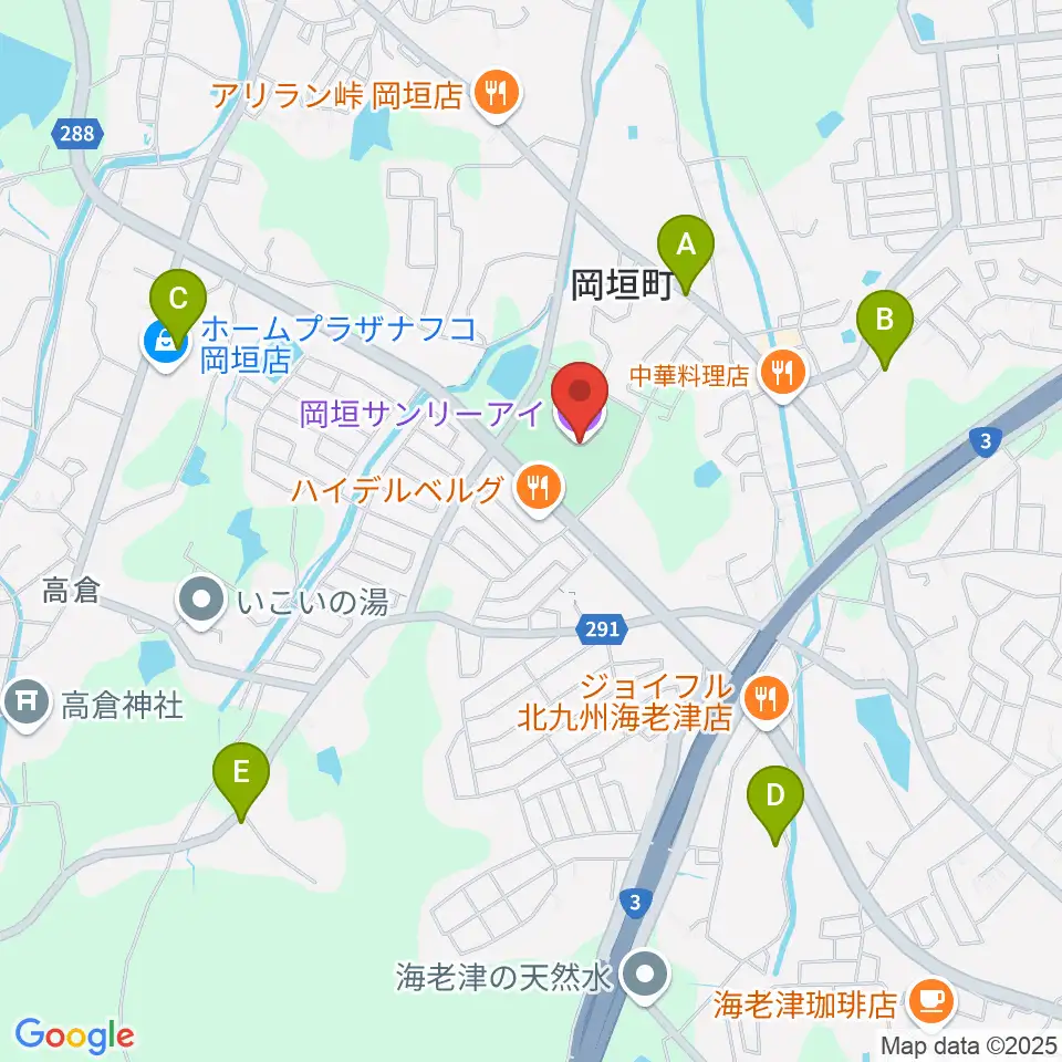 岡垣サンリーアイ周辺の駐車場・コインパーキング一覧地図