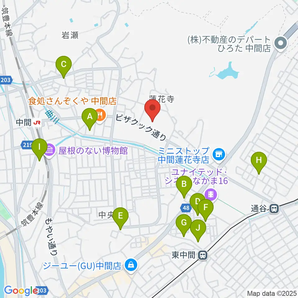 なかまハーモニーホール周辺の駐車場・コインパーキング一覧地図