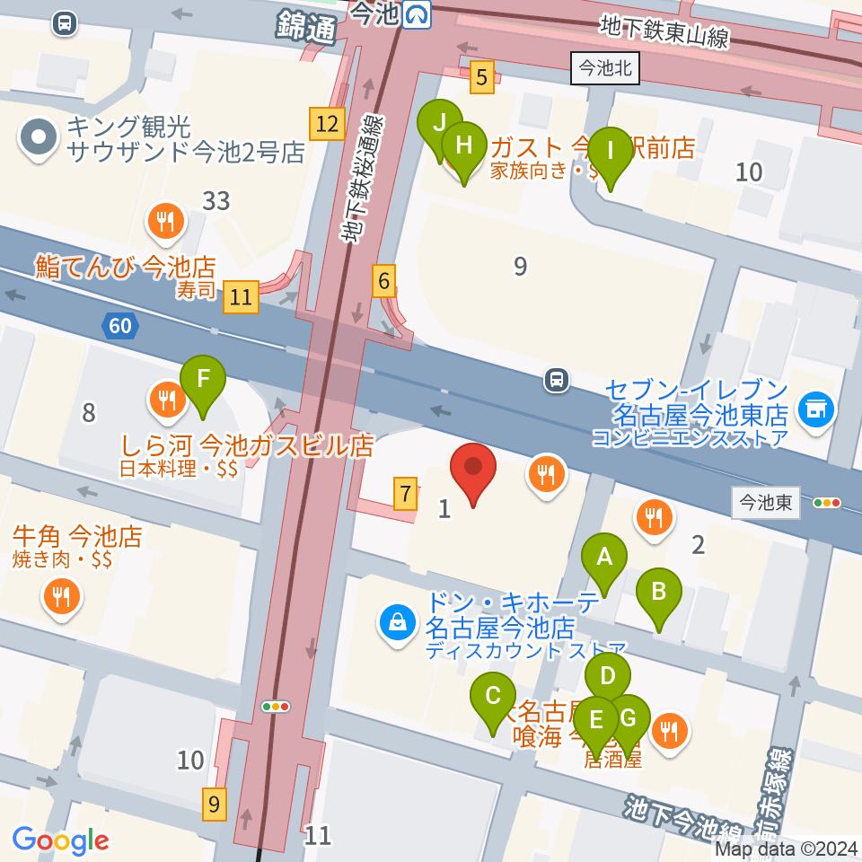 村松楽器 名古屋店周辺の駐車場・コインパーキング一覧地図