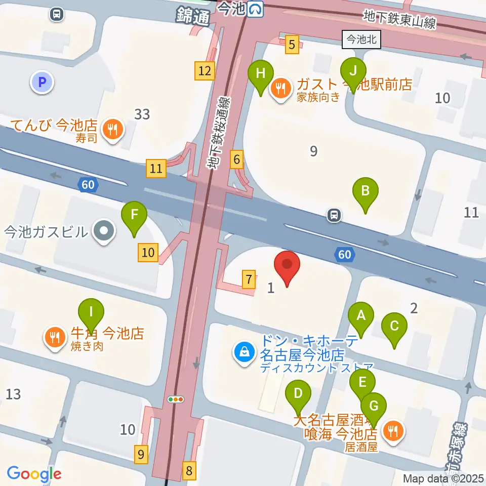 村松楽器 名古屋店周辺の駐車場・コインパーキング一覧地図