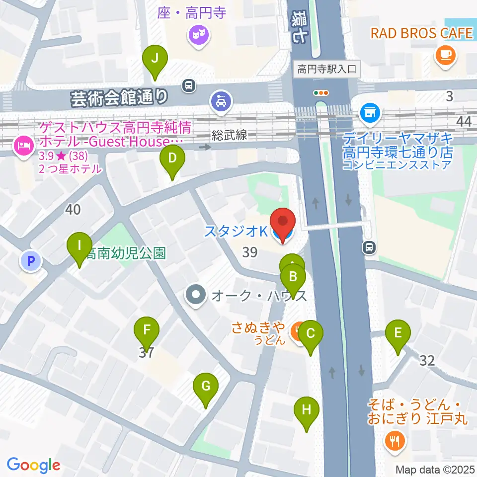 高円寺STUDIO K周辺の駐車場・コインパーキング一覧地図