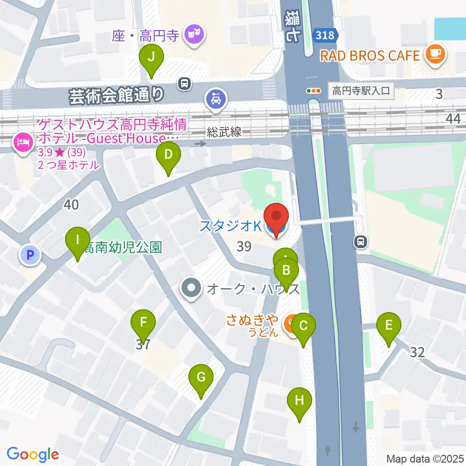 高円寺STUDIO K周辺の駐車場・コインパーキング一覧地図