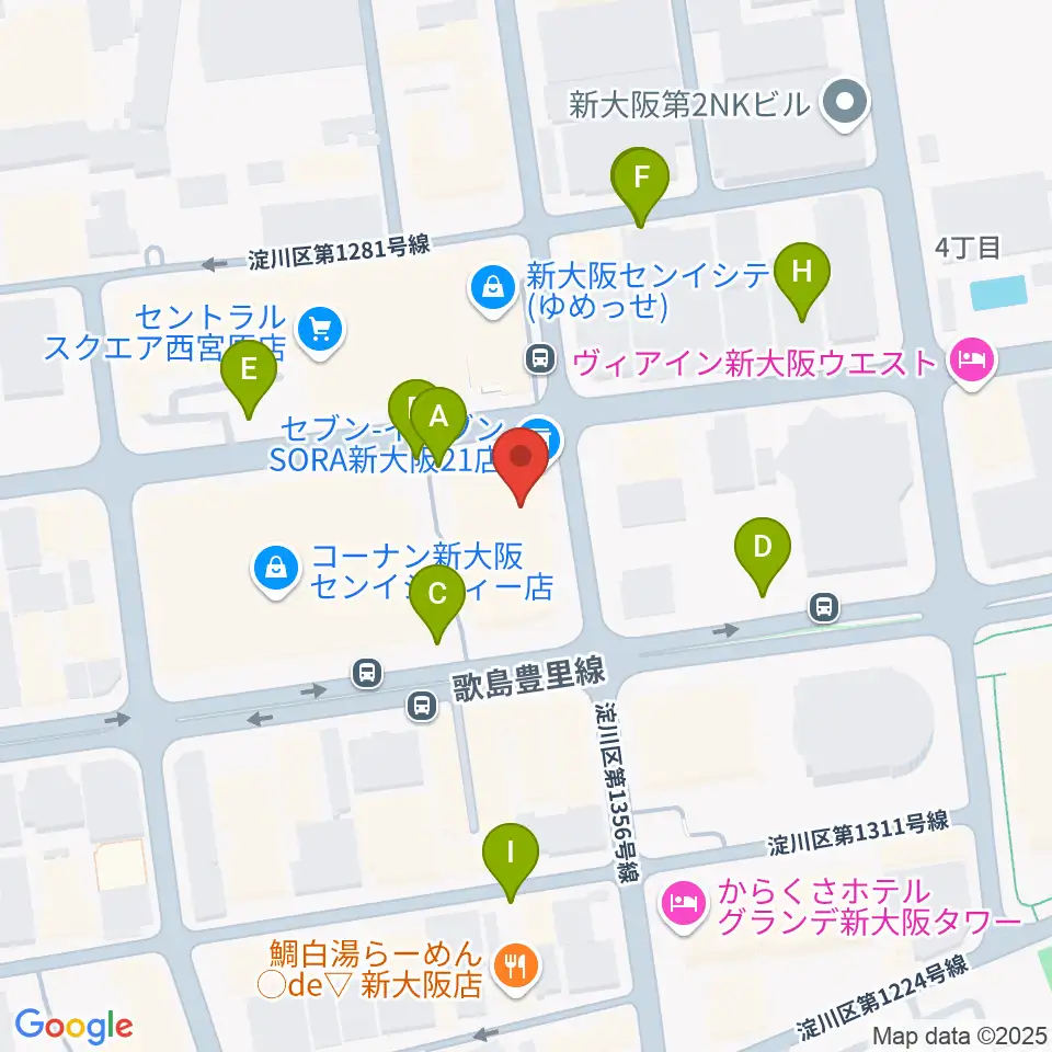 村松楽器 大阪店周辺の駐車場・コインパーキング一覧地図