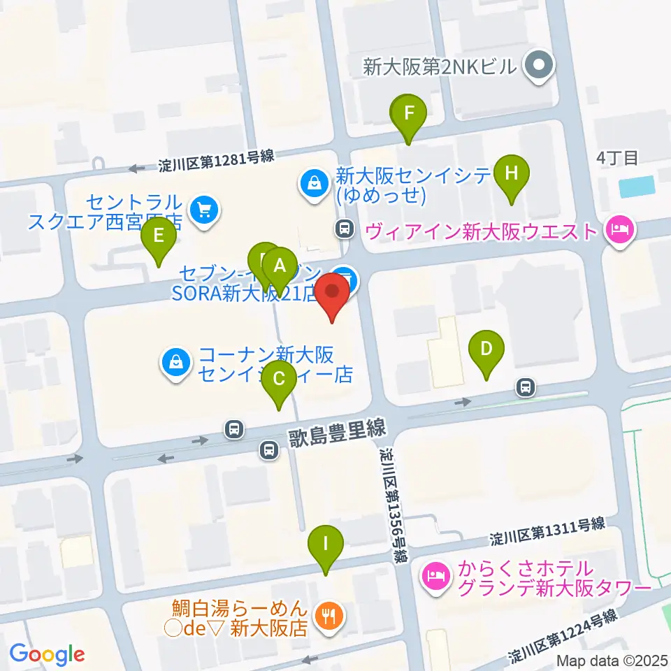 村松楽器 大阪店周辺の駐車場・コインパーキング一覧地図