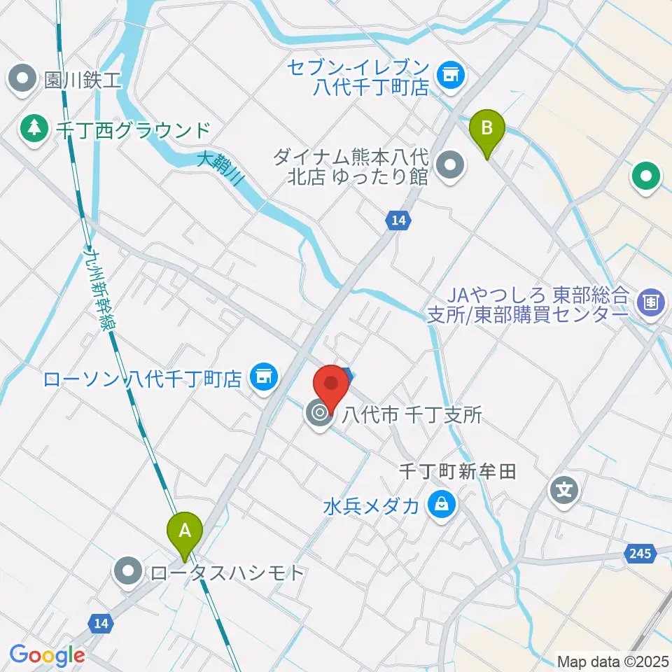 八代市公民館周辺の駐車場・コインパーキング一覧地図