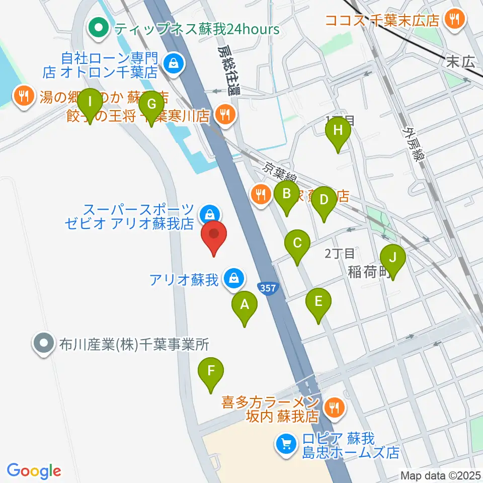 タワーレコード アリオモール蘇我店周辺の駐車場・コインパーキング一覧地図