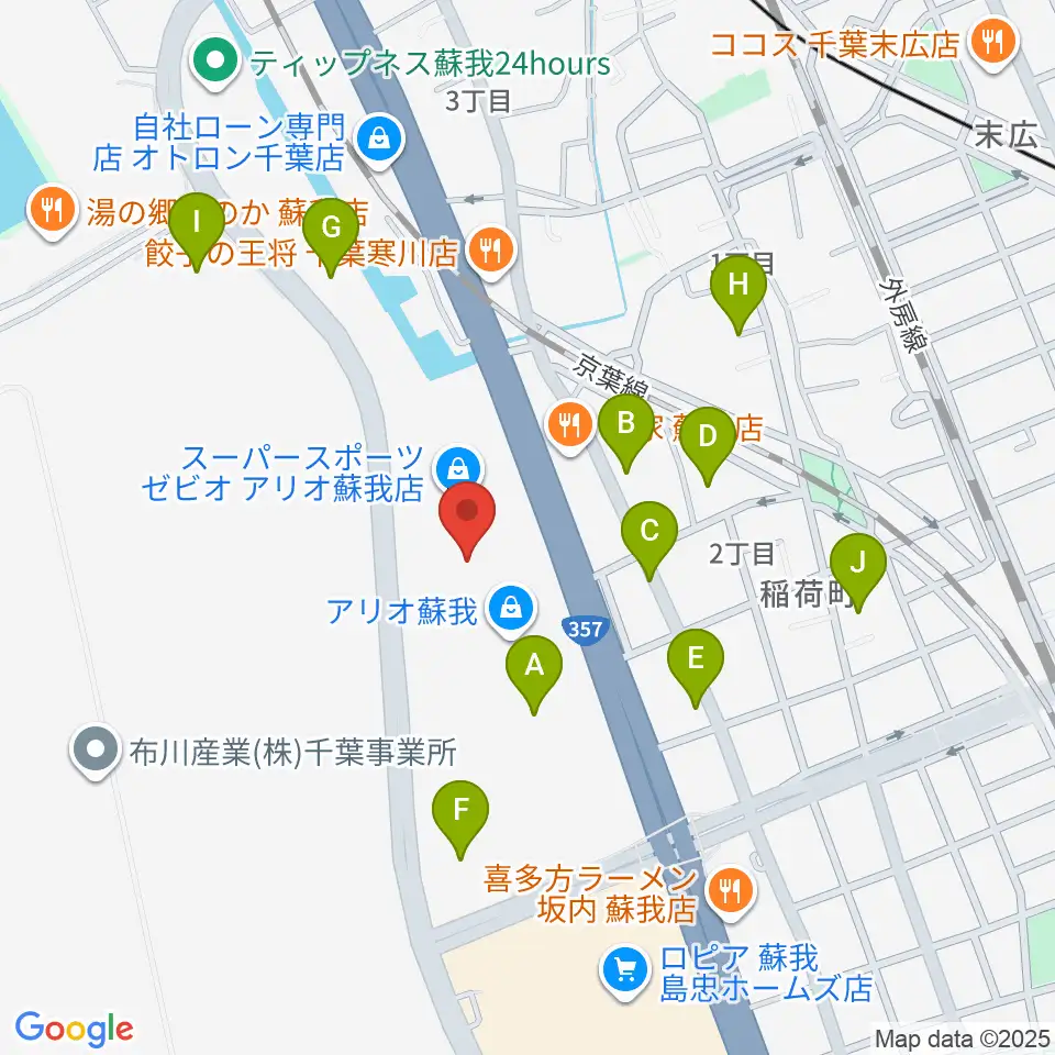 タワーレコード アリオモール蘇我店周辺の駐車場・コインパーキング一覧地図