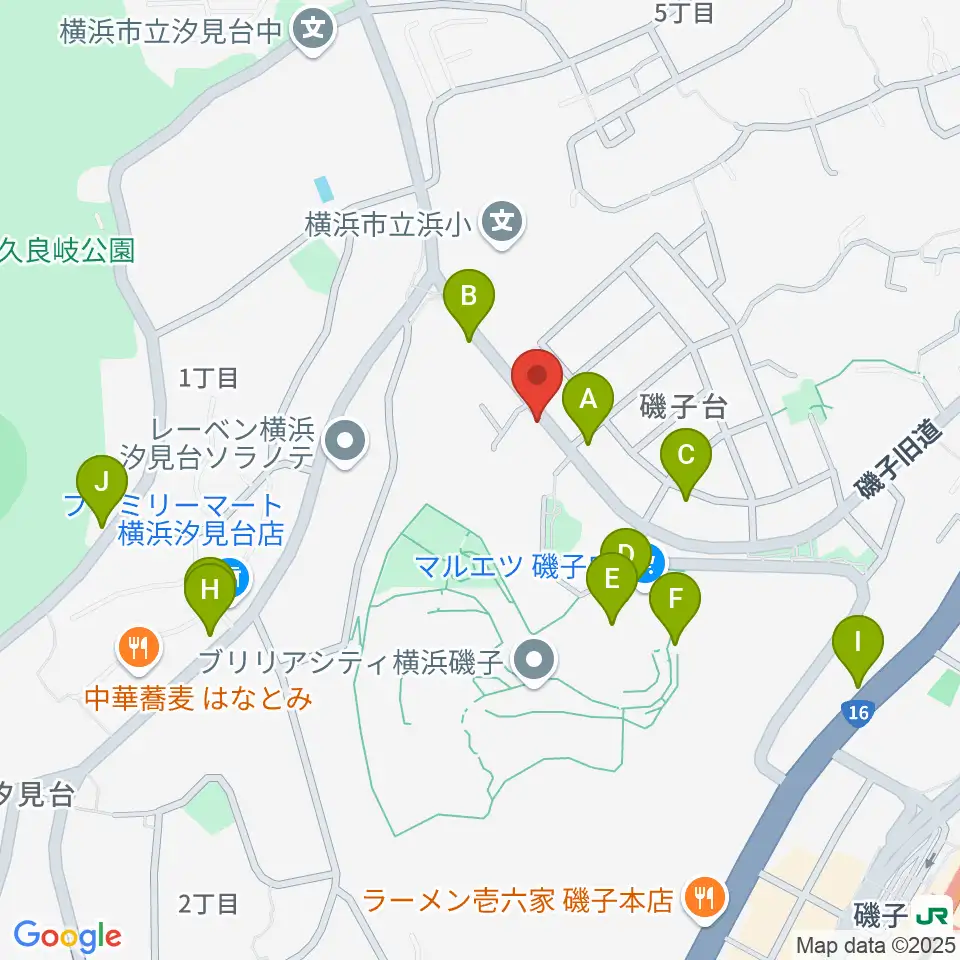 多治川ギタースクール横浜磯子教室周辺の駐車場・コインパーキング一覧地図