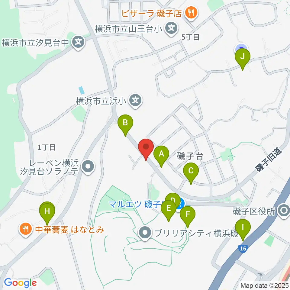 多治川ギタースクール横浜磯子教室周辺の駐車場・コインパーキング一覧地図