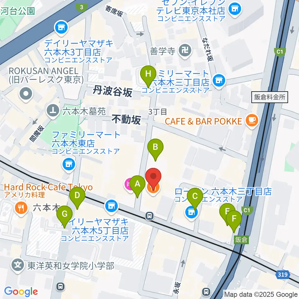 六本木クラップス周辺の駐車場・コインパーキング一覧地図