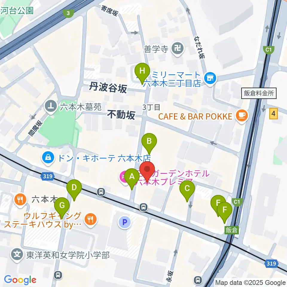 六本木クラップス周辺の駐車場・コインパーキング一覧地図