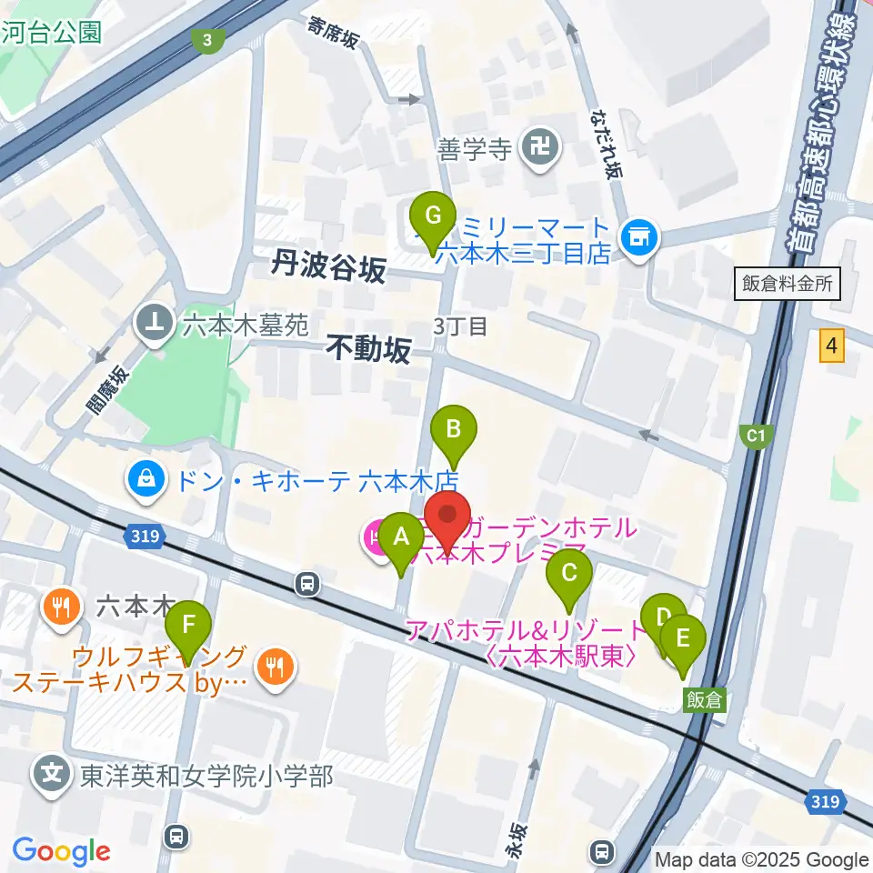 六本木クラップス周辺の駐車場・コインパーキング一覧地図