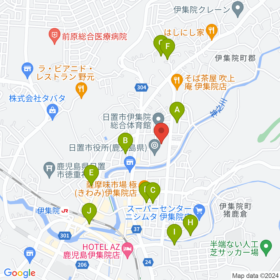 日置市伊集院文化会館周辺の駐車場・コインパーキング一覧地図