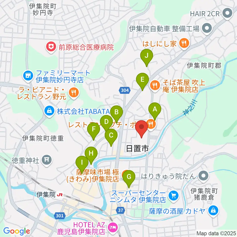 日置市伊集院文化会館周辺の駐車場・コインパーキング一覧地図