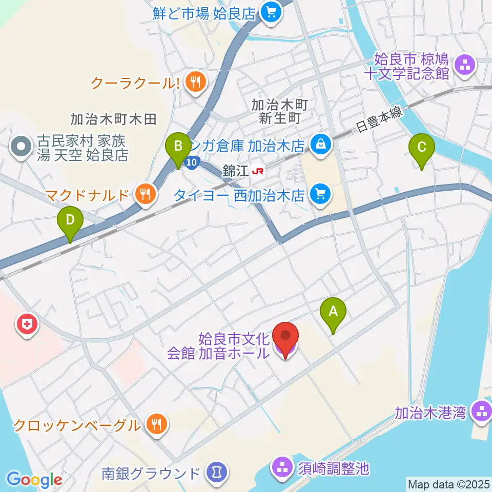 姶良市文化会館 加音ホール周辺の駐車場・コインパーキング一覧地図