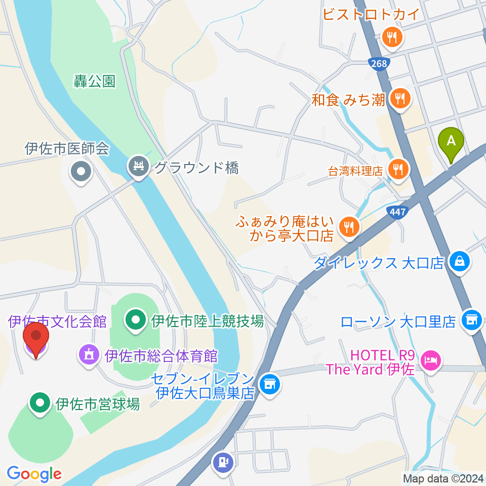 伊佐市文化会館周辺の駐車場・コインパーキング一覧地図