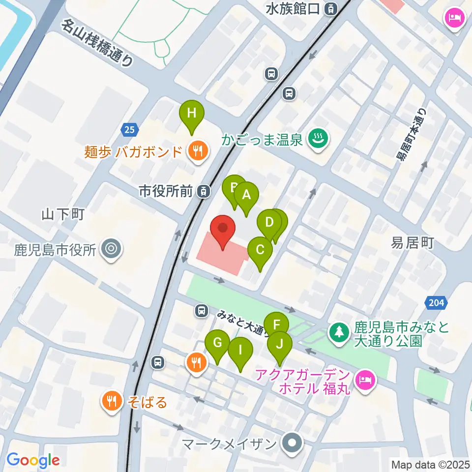かごしま文化情報センターKCIC周辺の駐車場・コインパーキング一覧地図