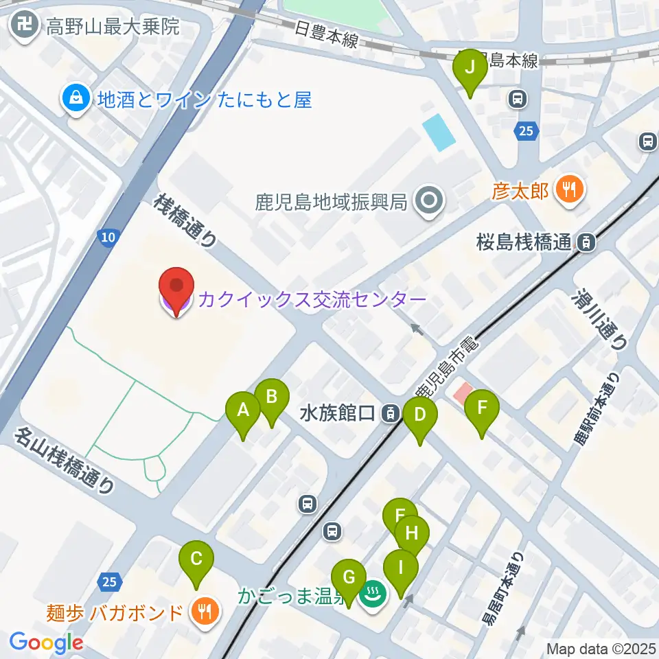 カクイックス交流センター周辺の駐車場・コインパーキング一覧地図