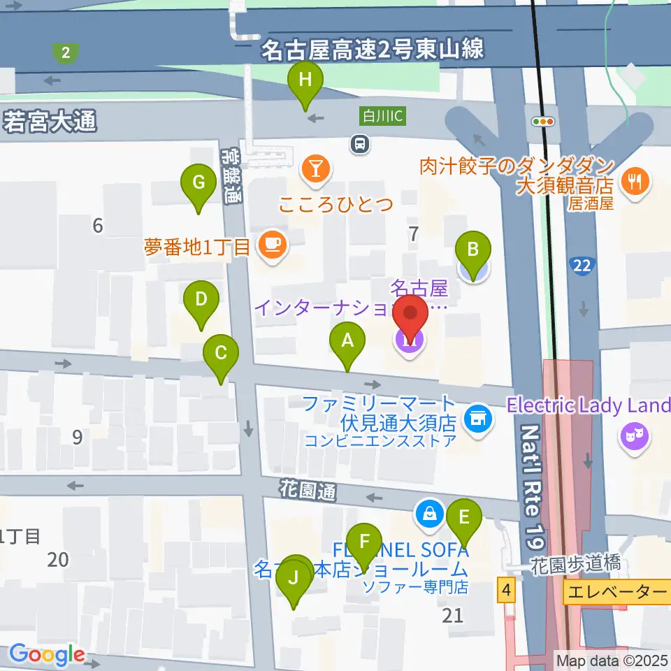 名古屋インターナショナルレジェンドホール周辺の駐車場・コインパーキング一覧地図