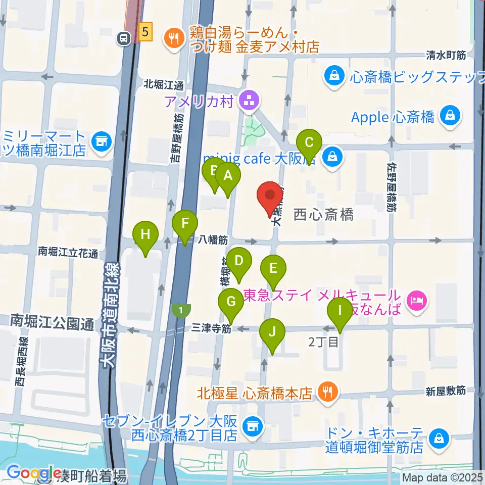心斎橋BRONZE周辺の駐車場・コインパーキング一覧地図