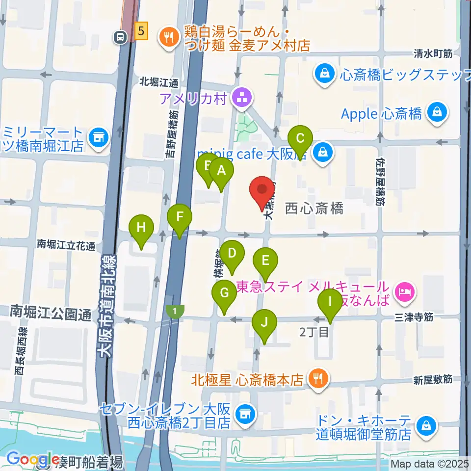 心斎橋BRONZE周辺の駐車場・コインパーキング一覧地図