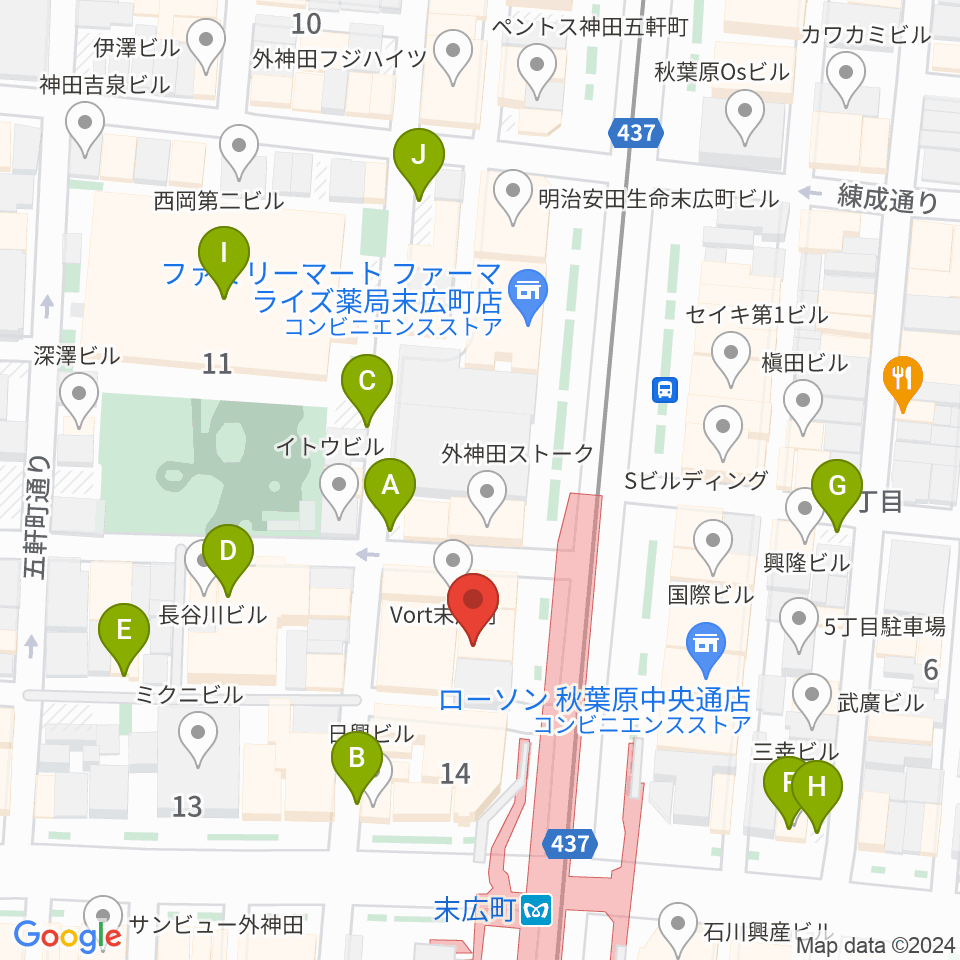 サウンドスタジオノア 秋葉原店周辺の駐車場・コインパーキング一覧地図
