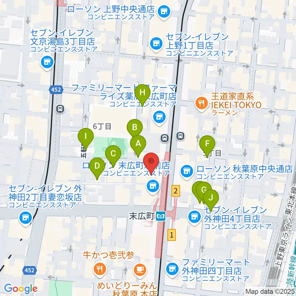 サウンドスタジオノア 秋葉原店周辺の駐車場・コインパーキング一覧地図