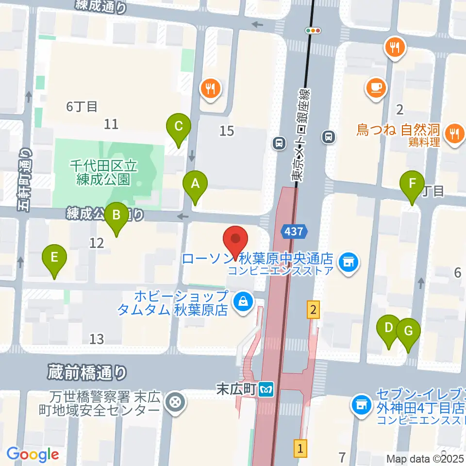 サウンドスタジオノア 秋葉原店周辺の駐車場・コインパーキング一覧地図