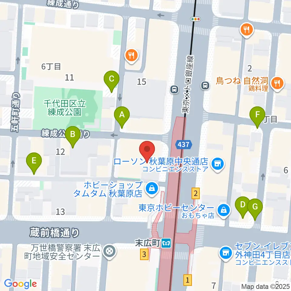 サウンドスタジオノア 秋葉原店周辺の駐車場・コインパーキング一覧地図