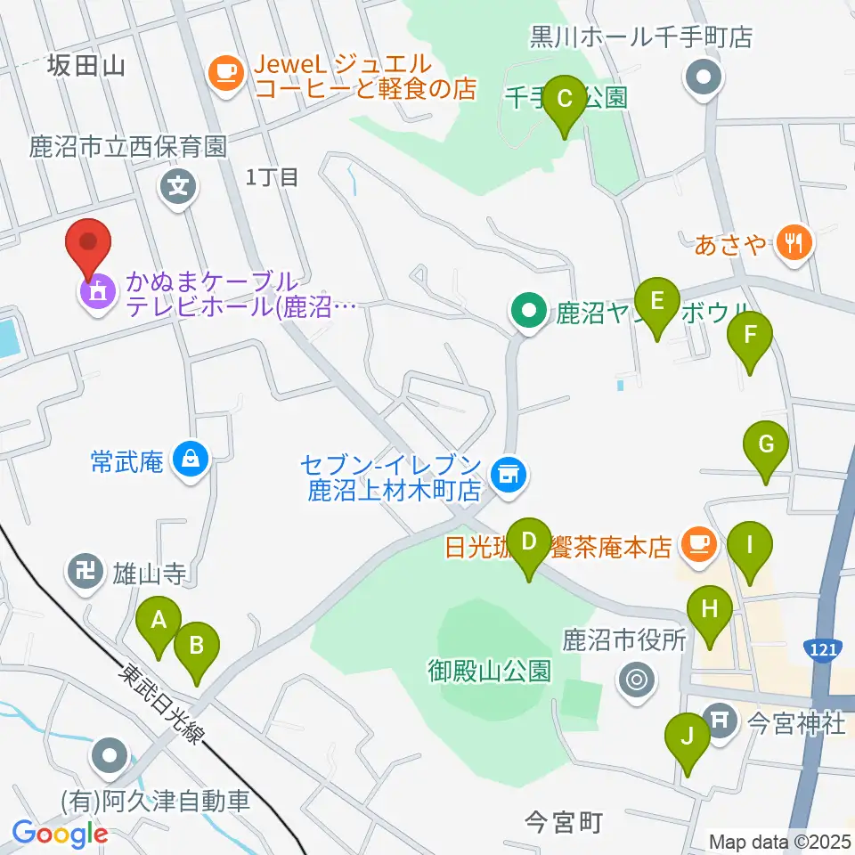 かぬまケーブルテレビホール周辺の駐車場・コインパーキング一覧地図