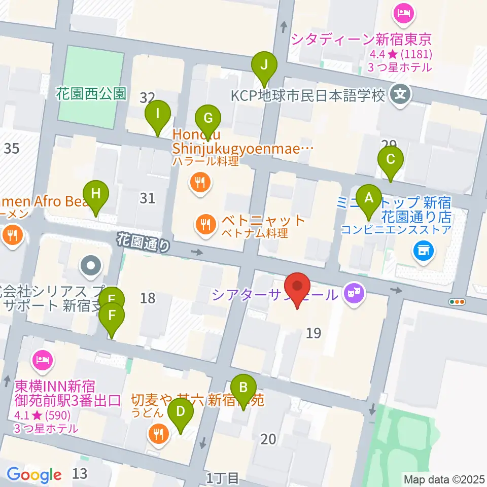 御苑ROSSO198周辺の駐車場・コインパーキング一覧地図