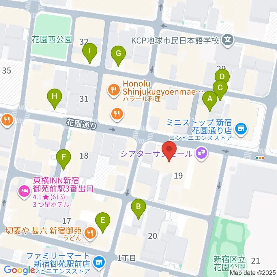 御苑ROSSO198周辺の駐車場・コインパーキング一覧地図