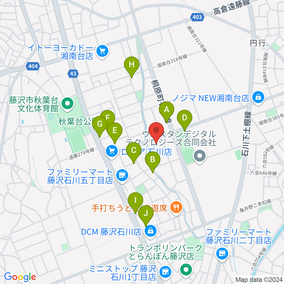 富士楽器 湘南台ショールーム周辺の駐車場・コインパーキング一覧地図