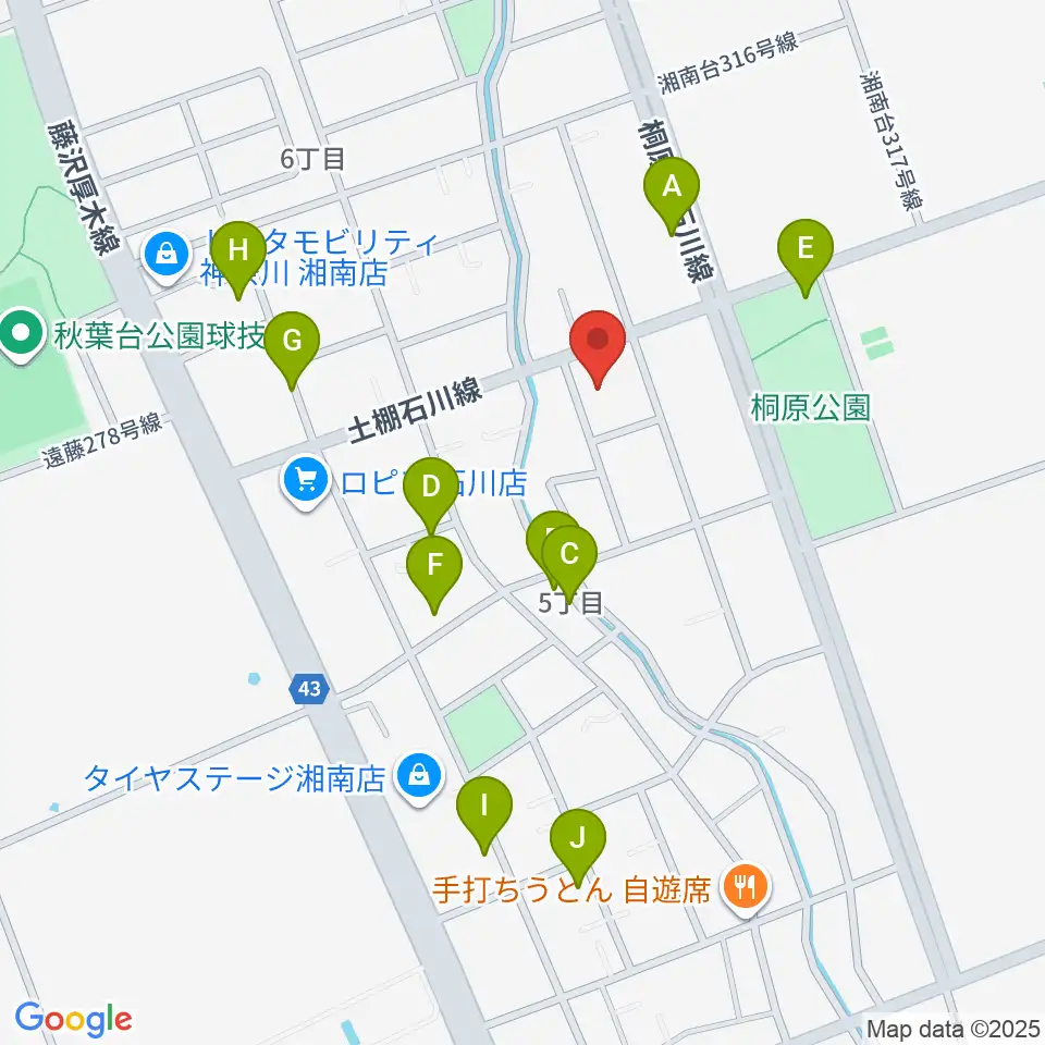 富士楽器 湘南台ショールーム周辺の駐車場・コインパーキング一覧地図