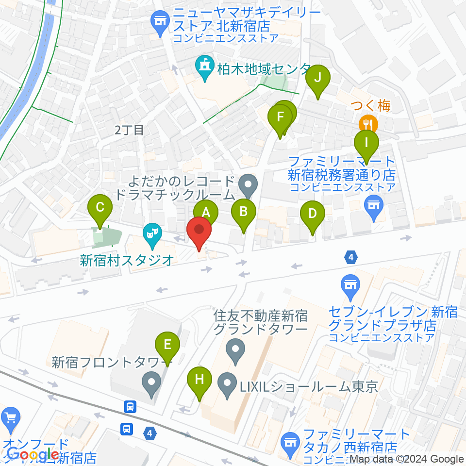 新宿村LIVE周辺の駐車場・コインパーキング一覧地図