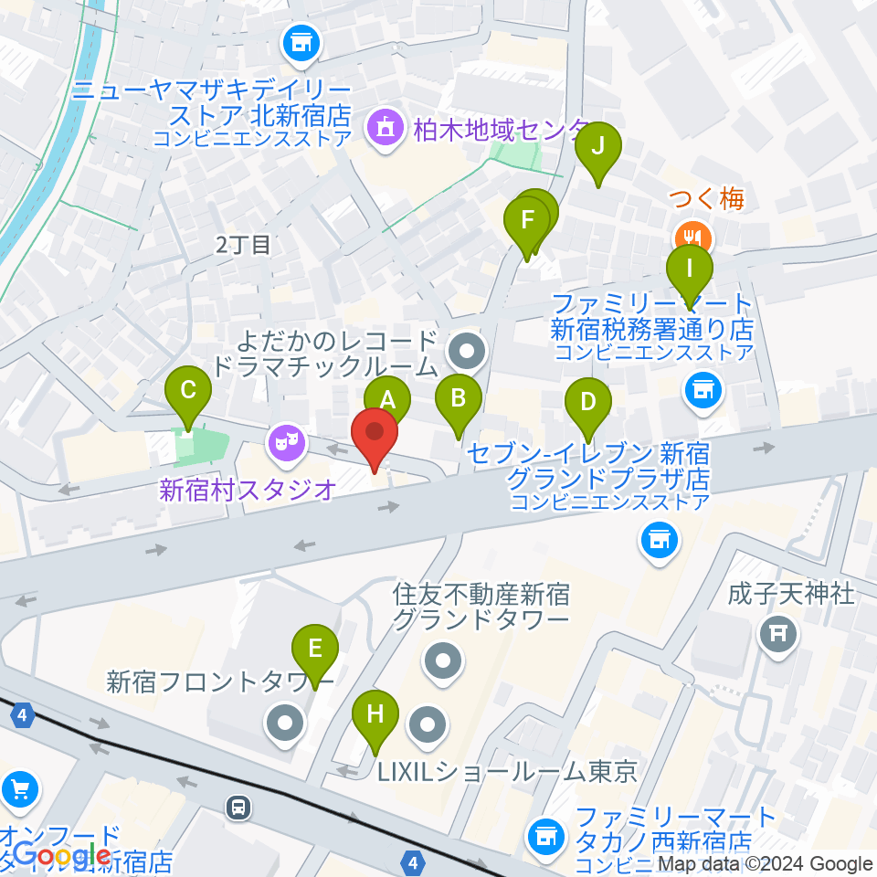 新宿村LIVE周辺の駐車場・コインパーキング一覧地図