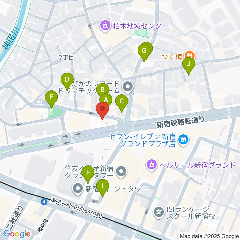 新宿村LIVE周辺の駐車場・コインパーキング一覧地図