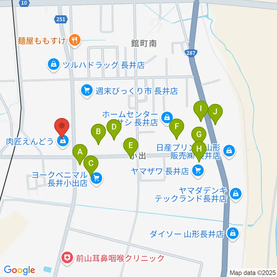 音楽アズム舘 長井本店周辺の駐車場・コインパーキング一覧地図