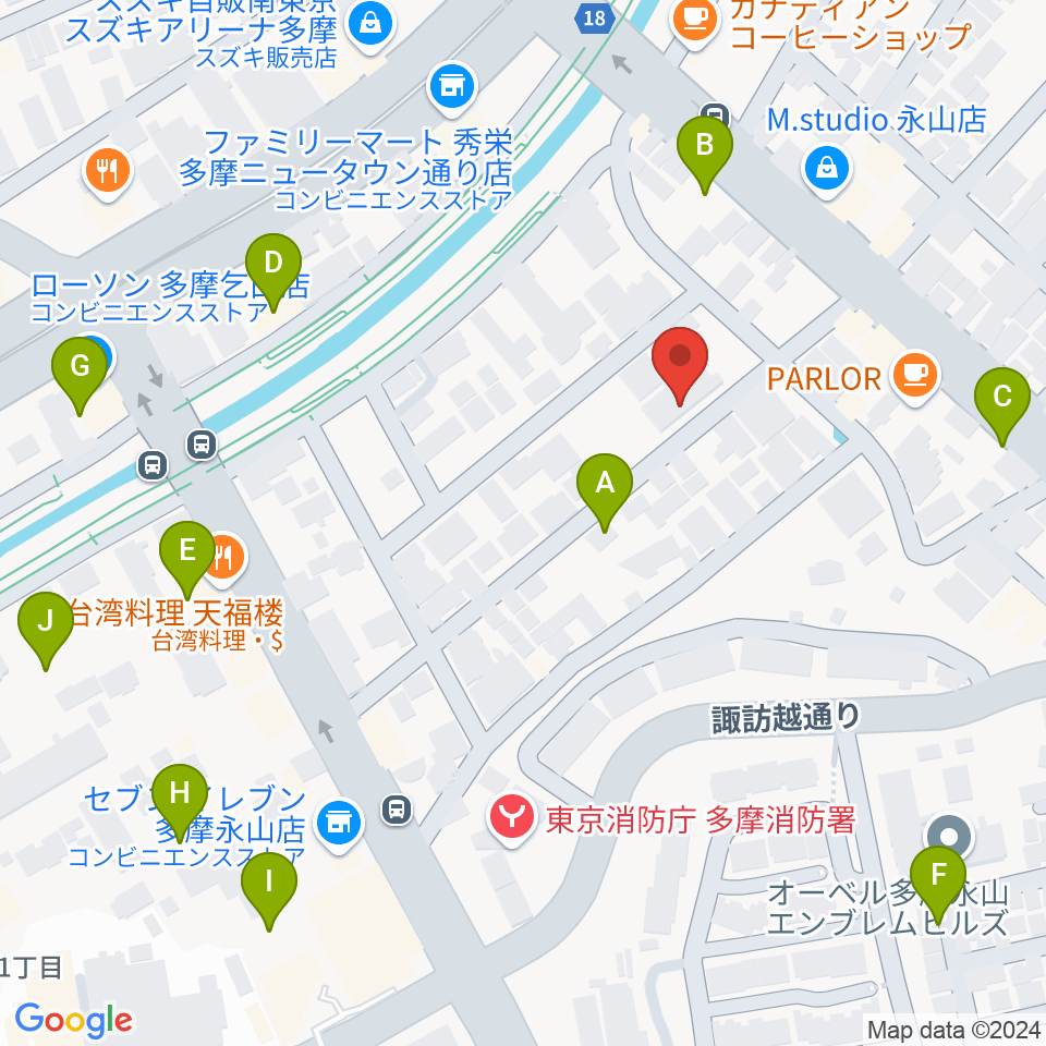 飯塚楽器工房周辺の駐車場・コインパーキング一覧地図