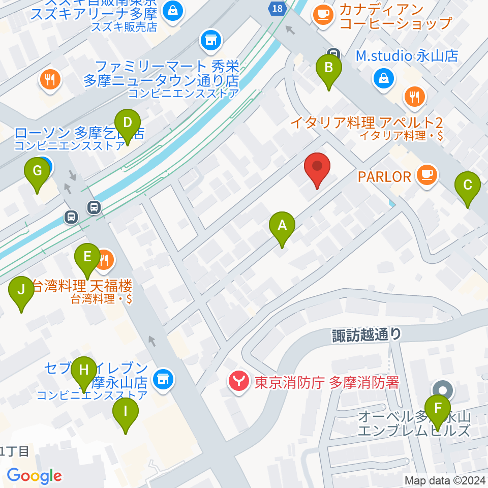 飯塚楽器工房周辺の駐車場・コインパーキング一覧地図