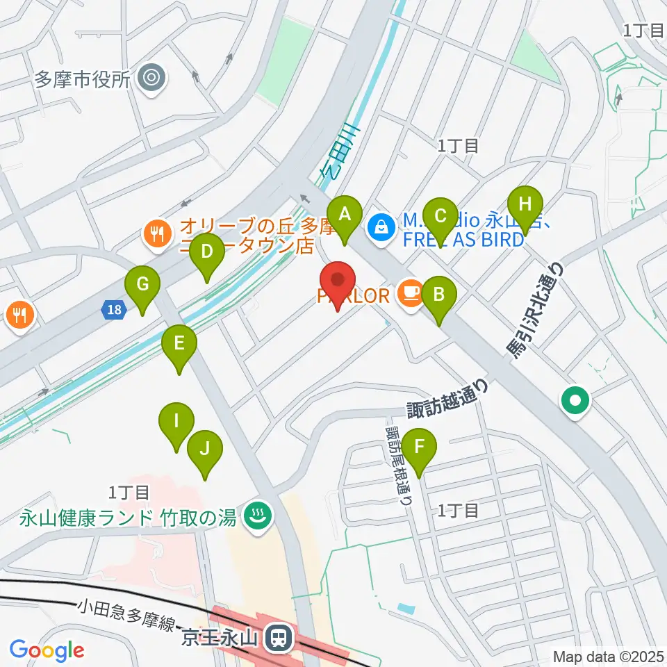飯塚楽器工房周辺の駐車場・コインパーキング一覧地図