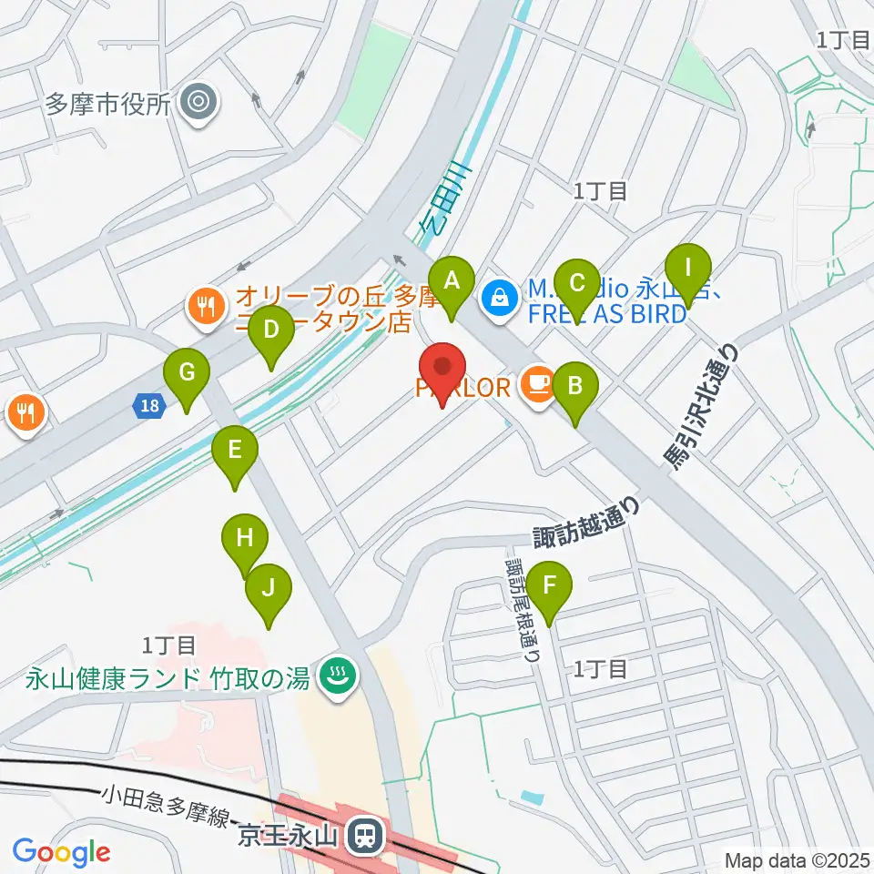 飯塚楽器工房周辺の駐車場・コインパーキング一覧地図