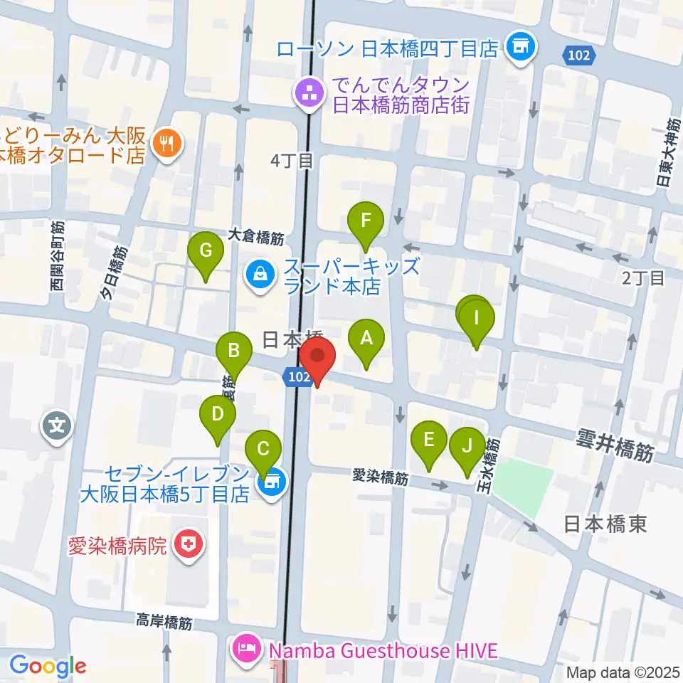 サウンドノート大阪周辺の駐車場・コインパーキング一覧地図