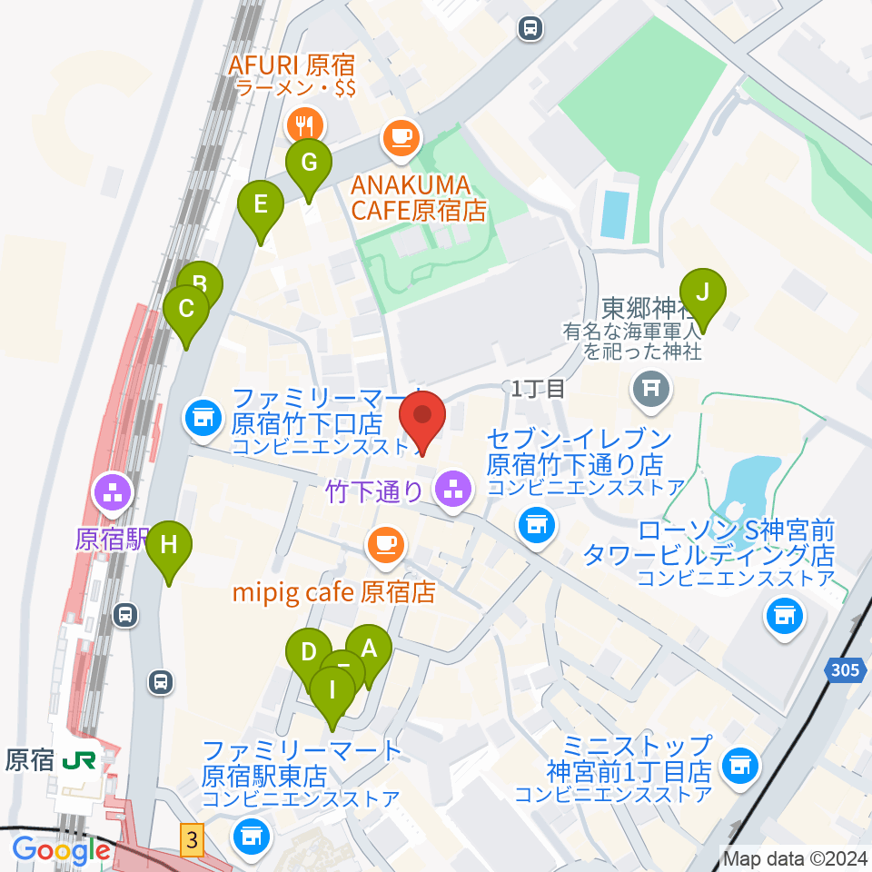 原宿ストロボカフェ周辺の駐車場・コインパーキング一覧地図