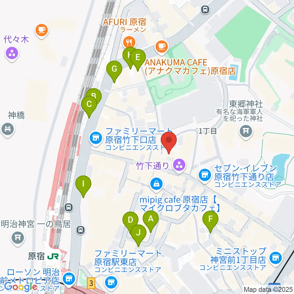 原宿ストロボカフェ周辺の駐車場・コインパーキング一覧地図