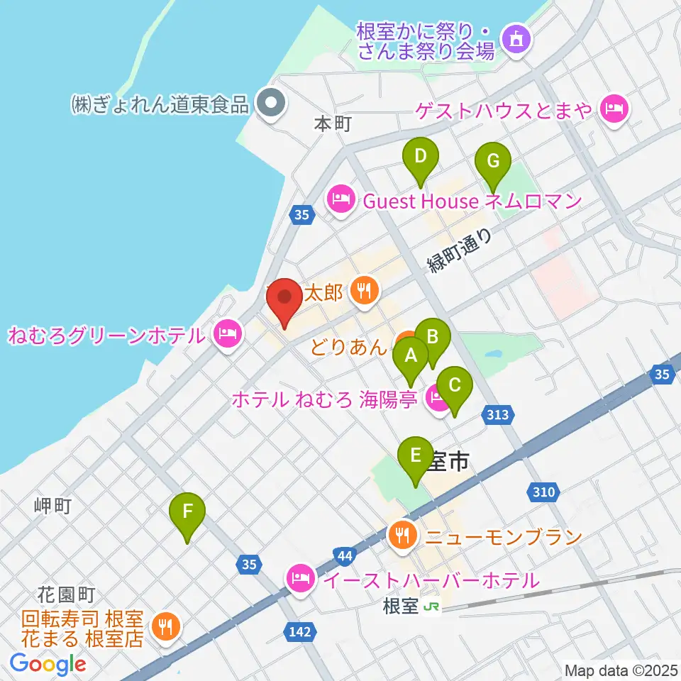 根室ハイワットホール周辺の駐車場・コインパーキング一覧地図